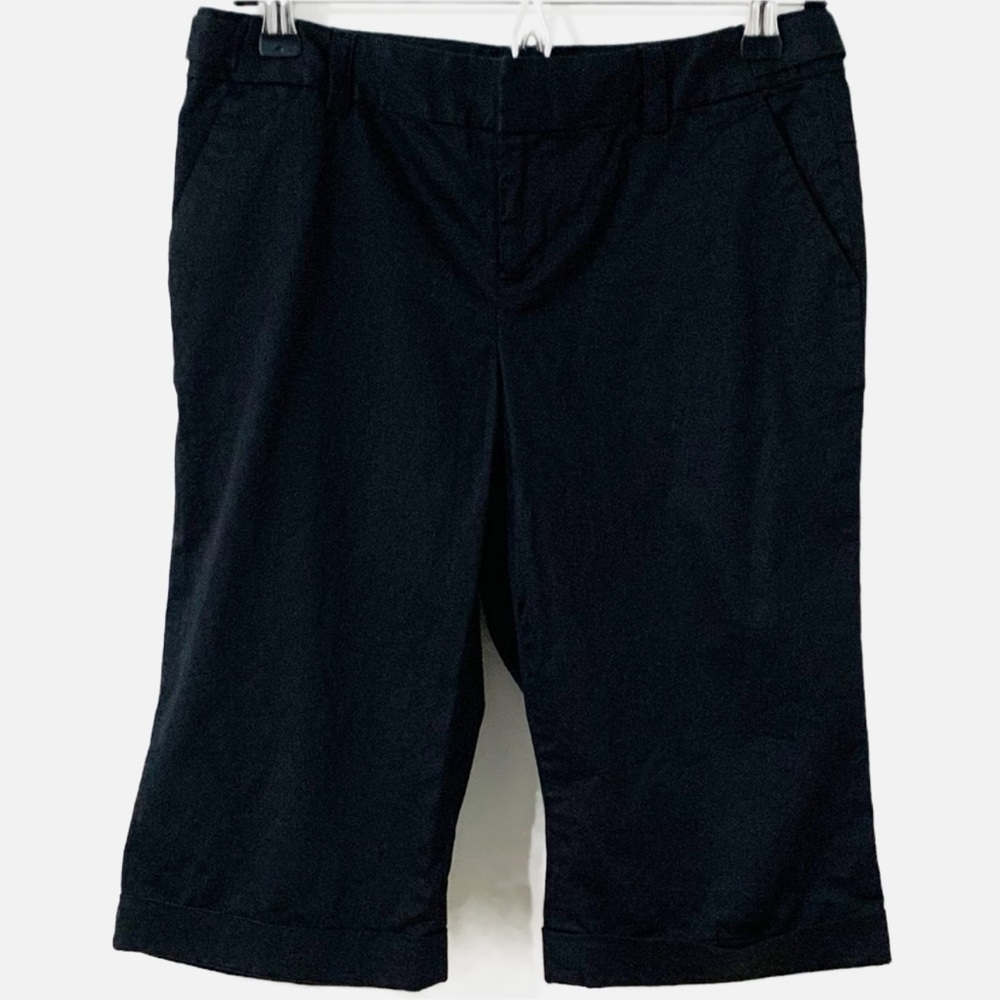 Banana Republic Factory Classic Stretch Bermuda Shorts Cuffed Hem Summer Black⬛️